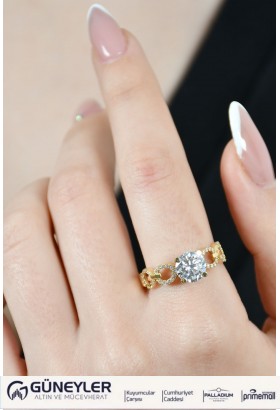 TASARIM TEKTAŞ YÜZÜK 14 AYAR A029965