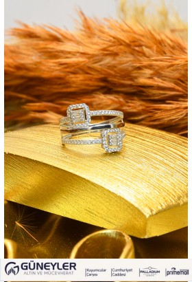 İKİLİ BAGET YÜZÜK 14 AYAR A035946