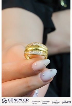 TAŞLI ALTIN YÜZÜK 22 AYAR A026020