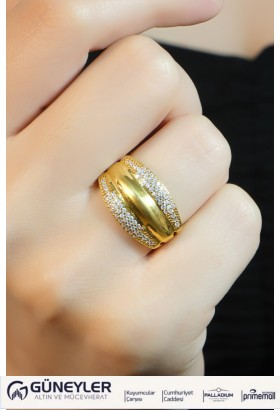 TAŞLI ALTIN YÜZÜK 22 AYAR A026020