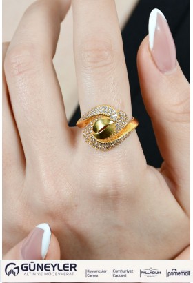 TAŞLI FANTAZİ YÜZÜK 22 AYAR A029782