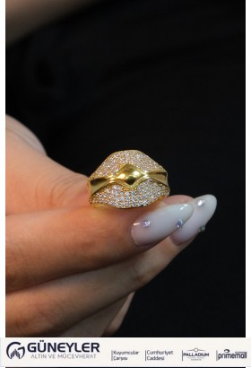 TAŞLI FANTAZİ YÜZÜK 22 AYAR A030388