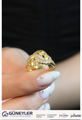 TAŞLI FANTAZİ YÜZÜK 22 AYAR A028543