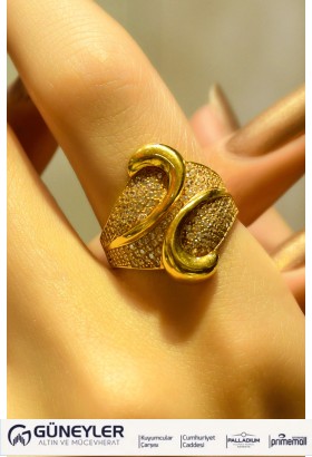 TAŞLI FANTAZİ YÜZÜK 22 AYAR A027178
