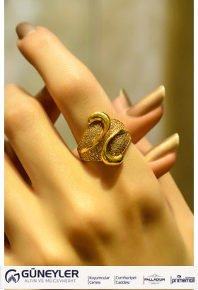 TAŞLI FANTAZİ YÜZÜK 22 AYAR A027178