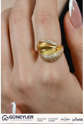 TAŞLI FANTAZİ YÜZÜK 22 AYAR A011589