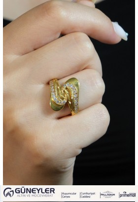 TAŞLI FANTAZİ YÜZÜK 22 AYAR A030120