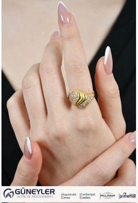 TAŞLI FANTAZİ YÜZÜK 22 AYAR A002656