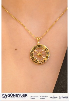 PUSULA SAAT KOLYE 22 AYAR A056889 PUSULA SAAT KOLYE 22 AYAR A056889