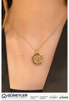 PUSULA SAAT KOLYE 22 AYAR A056889 PUSULA SAAT KOLYE 22 AYAR A056889