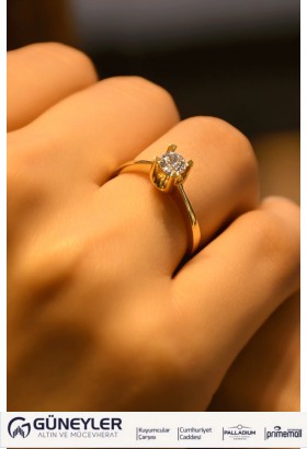 TEKTAŞ YÜZÜK 14 AYAR A042122