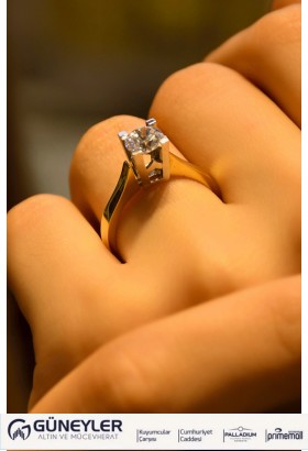 TEKTAŞ YÜZÜK 14 AYAR ATS7892 TEKTAŞ YÜZÜK 14 AYAR ATS7892