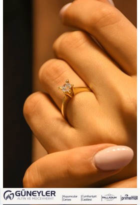 TEKTAŞ YÜZÜK 14 AYAR AT00551 TEKTAŞ YÜZÜK 14 AYAR AT00551