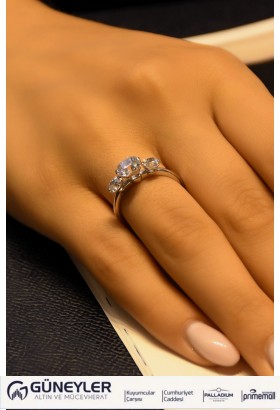 ÜÇTAŞ YÜZÜK 14 AYAR AT01570