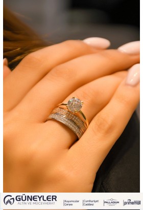 TEKTAŞLI ALYANS YÜZÜK 14 AYAR A029962 TEKTAŞLI ALYANS YÜZÜK 14 AYAR A029962