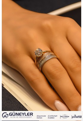 TEKTAŞLI ALYANS YÜZÜK 14 AYAR A029962 TEKTAŞLI ALYANS YÜZÜK 14 AYAR A029962