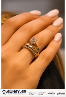 TEKTAŞLI ALYANS YÜZÜK 14 AYAR A029937 TEKTAŞLI ALYANS YÜZÜK 14 AYAR A029937