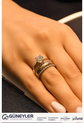 TEKTAŞLI ALYANS YÜZÜK 14 AYAR A029937 TEKTAŞLI ALYANS YÜZÜK 14 AYAR A029937