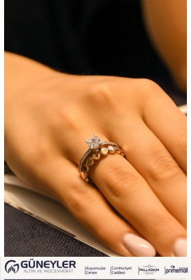 TEKTAŞLI ALYANS YÜZÜK 14 AYAR A030723 TEKTAŞLI ALYANS YÜZÜK 14 AYAR A030723