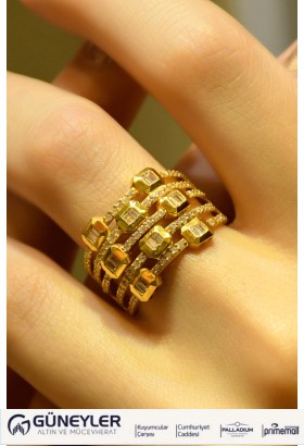 TAŞLI FANTAZİ YÜZÜK 22 AYAR A046049