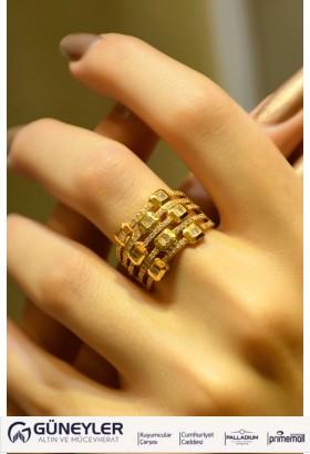 TAŞLI FANTAZİ YÜZÜK 22 AYAR A046049
