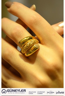 İŞLEMELİ FANTAZİ YÜZÜK 22 AYAR A060536