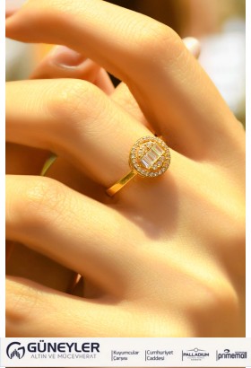 YUVARLAK BAGET YÜZÜK 22 AYAR A058411