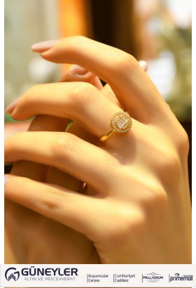 YUVARLAK BAGET YÜZÜK 22 AYAR A058411