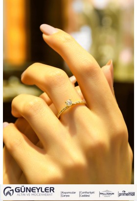 YAN KOLLARI TAŞLI TEKTAŞ YÜZÜK 22 AYAR A049329 YAN KOLLARI TAŞLI TEKTAŞ YÜZÜK 22 AYAR A049329