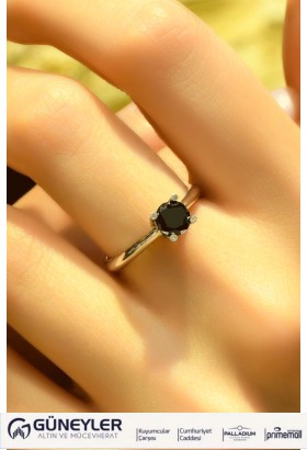 SİYAH TEKTAŞ YÜZÜK 14 AYAR ATS6019 SİYAH TEKTAŞ YÜZÜK 14 AYAR ATS6019