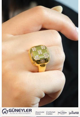 TAŞLI FANTAZİ YÜZÜK 22 AYAR A063797