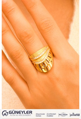 TAŞLI FANTAZİ YÜZÜK 22 AYAR A063815