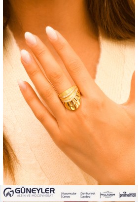 TAŞLI FANTAZİ YÜZÜK 22 AYAR A063815