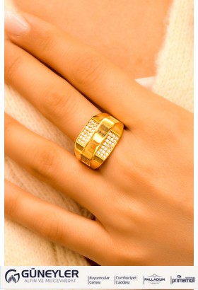 TAŞLI FANTAZİ YÜZÜK 22 AYAR A063794