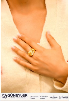 TAŞLI FANTAZİ YÜZÜK 22 AYAR A063794