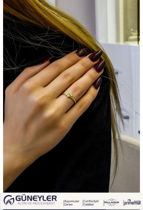 TAŞLI YILDIZ YÜZÜK 14 AYAR A064396 TAŞLI YILDIZ YÜZÜK 14 AYAR A064396