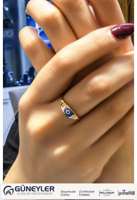 NAZAR BONCUK YÜZÜK 14 AYAR ATS8056