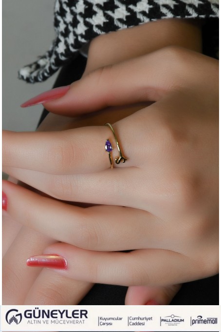MOR TAŞLI Ş HARF EKLEM YÜZÜK 14 AYAR A064783 MOR TAŞLI Ş HARF EKLEM YÜZÜK 14 AYAR A064783