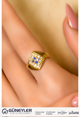 MAVİ TAŞLI FANTAZİ YÜZÜK 22 AYAR A027303 MAVİ TAŞLI FANTAZİ YÜZÜK 22 AYAR A027303