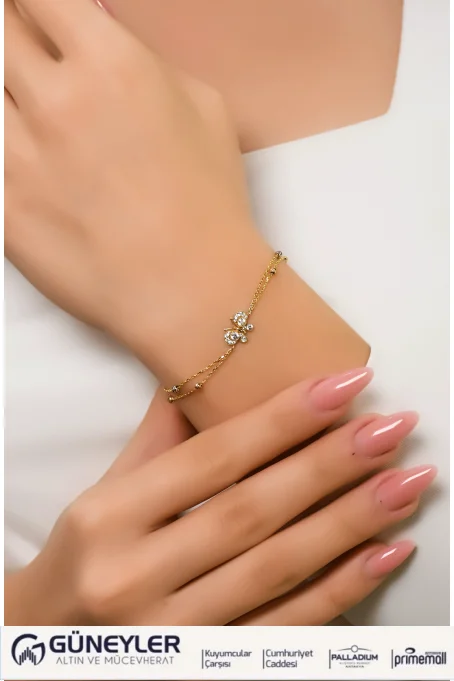 KELEBEKLİ TAŞ DETAYLI BİLEKLİK 14 AYAR A055265 KELEBEKLİ TAŞ DETAYLI BİLEKLİK 14 AYAR A055265