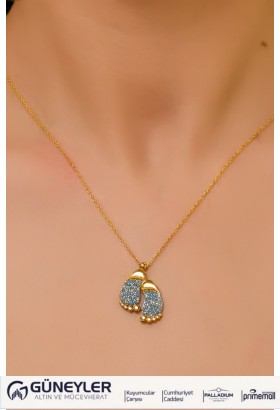 TAŞLI AYAK İZİ KOLYE 22 AYAR A065028 TAŞLI AYAK İZİ KOLYE 22 AYAR A065028