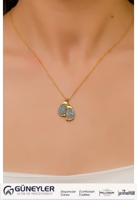 TAŞLI AYAK İZİ KOLYE 22 AYAR A065028 TAŞLI AYAK İZİ KOLYE 22 AYAR A065028