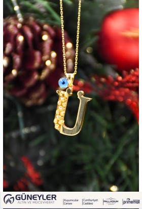 Ü HARFİ KOLYE 22 AYAR A071944 Ü HARFİ KOLYE 22 AYAR A071944