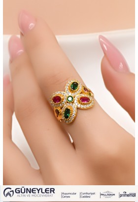 RENKLİ TAŞLI YÜZÜK 22 AYAR A037631