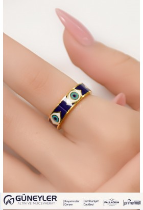 MİNELİ NAZAR BONCUK YÜZÜK 22 AYAR A064927 MİNELİ NAZAR BONCUK YÜZÜK 22 AYAR A064927