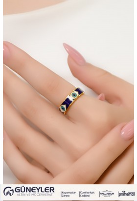 MİNELİ NAZAR BONCUK YÜZÜK 22 AYAR A064927 MİNELİ NAZAR BONCUK YÜZÜK 22 AYAR A064927