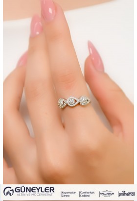 ÜÇLÜ DAMLA YÜZÜK 14 AYAR A055673 ÜÇLÜ DAMLA YÜZÜK 14 AYAR A055673