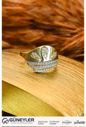 TAŞLI FANTAZİ YÜZÜK 14 AYAR A000679