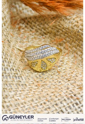 TAŞLI FANTAZİ YÜZÜK 14 AYAR A000679