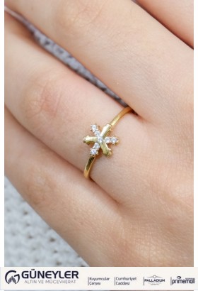 KAR TANESİ YÜZÜK 14 AYAR A055622